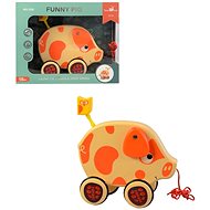 MaDe Piggy Bank with String, 17cm - Push and Pull Toy