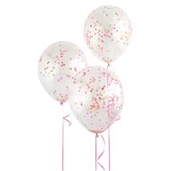 Balloons 30cm - Transparent with Neon Confetti - 6 pcs - Balloons