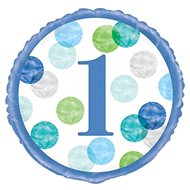 Foil Balloon 1st Birthday Blue with Polka Dots - 45cm - Balloons