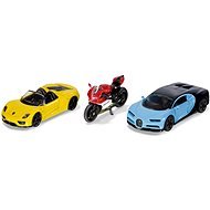 Siku Super - Set of 2 Sports Cars and a Motorcycle - Metal Model