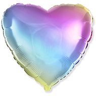 Balónik fóliový 45 cm srdce dúhový - Balóny