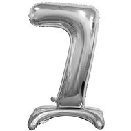 Silver Foil Balloon Number on a Pedestal, 74cm - 7 - Balloons