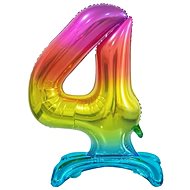 Rainbow Foil Balloon Number on a Pedestal, 74cm - 4 - Balloons
