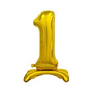 Gold Foil Balloon Number on a Pedestal, 74cm - 1 - Balloons