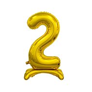 Gold foil Balloon digits on a pedestal, 74 cm - 2 - Balloons