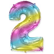 Rainbow foil balloon number 115cm - 2 - Balloons