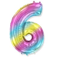 Rainbow foil balloon number 115cm - 6 - Balloons