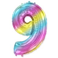 Rainbow Balloon Foil Number  - 110cm - 9 - Balloons