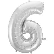 Balloon Foil Number Silver - 110cm - 6 - Balloons
