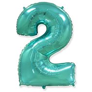 Balloon foil digit turquoise - tiffany 115 cm - 2 - Balloons