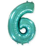 Foil Balloon Number  Turquoise  - 110cm - 6 - Balloons