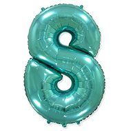 Balloon foil turquoise number - tiffany 115 cm - 8 - Balloons