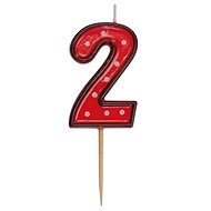 Birthday candle, 5cm, number “2“, red - Candle