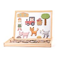 Woody Magnetic Blackboard with Animals, Double-Sided - Magnetic Board
