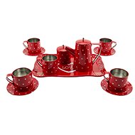 Dishes Red Tin 14 pcs - Toy Kitchen Utensils