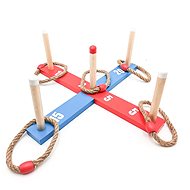 Throwing Game Cross with Rings Wood/Rope 12 pcs - Outdoor Game