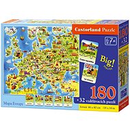 Puzzle Map of Europe 180 pieces + 32 educational puzzles - Jigsaw Puzzle