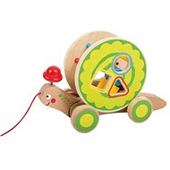 Jouéco Wooden Turtle with Insert Shapes - Push and Pull Toy