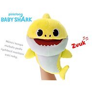 Baby Shark plyšová maňuška 23 cm žltá na batérie s voliteľnou rýchlosťou hlasu 12m+ vo vrecúškuku - Plyšová hračka