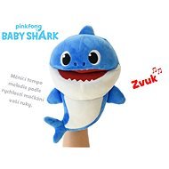 Baby Shark plyšová maňuška 23 cm modrá na batérie s voliteľnou rýchlosťou hlasu 12m + vo vrecúšku - Plyšová hračka