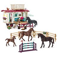 Schleich 72141 Caravan and Training Accessories with Horses - Figure and Accessory Set