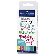 Faber-Castell Pitt Artist Pen Hand Lettering markers, 6 colours - Felt Tip Pens