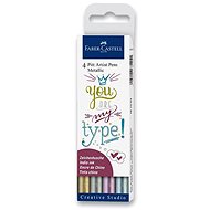 Faber-Castell Pitt Artist Pen Metallic Markers, 4 Colours - Marker