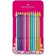 Faber-Castell Sparkle színesceruzák, 12 szín design pléhdobozban - Színes ceruza