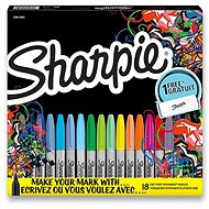 Sharpie Fine Permanent Markers, 18 Colours, Fabric Case - Marker