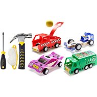 Stanley Jr. U001-K04-T03-SY Set of 4 toy cars, screwdriver and hammer. - Children's Tools