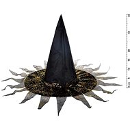 Witch hat M03 black-gold 40 x 36 cm - Wide-Brimmed Hat