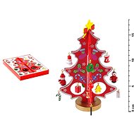 Tree Wooden Red 18cm HY-6046R - Christmas Decoration