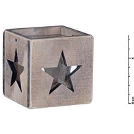 Candlestick Wood Star 7.5cm - Christmas Ornaments