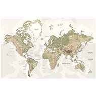 World Gray Wallpaper Wall Map 240x378cm EN - Map