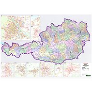 Austria Postcode II. 83.5x120cm Laminated, Plastic Wall Map with Rods - Map