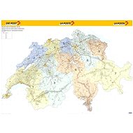 Switzerland Postcode 99,6x138,6cm Laminate, Wall Map with Rods - Map
