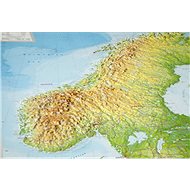 Scandinavia Embossed 3D Plastic Wall Map 77x57cm - Map