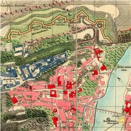 Prague 1847 Historical 100x140cm Laminated, Wall Map with Rods - Map