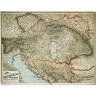 Austria-Hungary 1890, 70x90cm Paper Wall Map without Rods - Map