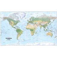 World Physical 83x136cm Laminated, Wall Map with Rods - Map