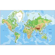 Geographical World Blue 90,5x140cm Laminated, Wall Map with Rods - Map