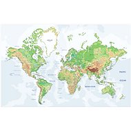 Gentle Geographical World 90,5x140cm Laminated, Wall Map with Rods - Map