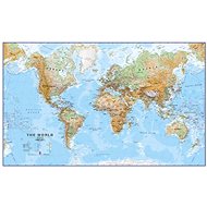 Geographic World 85x136cm Laminated, Wall Map with Rods - Map