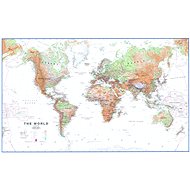 Geographical World WHITE 85x136cm Laminated, Wall Map with Rods - Map