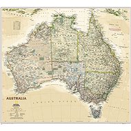 Executive Australia Political Map 77x60cm Laminated, Wall Map with Rods - Map