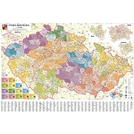 Czech Republic Administrative Map 90x135cm Laminated, Wall Map with Rods - Map