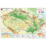Czech Republic Geographical Map 100x140cm Laminated, Wall Map with Rods - Map