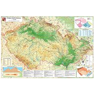Czech Republic Geographical Map 140x200cm Laminated, Wall Map with Rods - Map