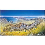 Alps Panoramic Map 59x100cm Laminated, Wall Map with Rods - Map