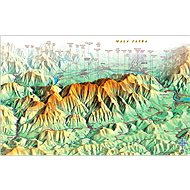 Malá Fatra from the North 70x100cm Panoramic Laminated, Wall Map with Rods - Map